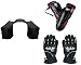 Autopearl Premium Quality Bike Accessories (Bike Accessories Combo Of Water Proof Bike Twin Saddle Bags Black. & Premium Quality Fox Motorcycle Riding Elbow Guard (Black Red, Set of 2) & Vemar 1 Pair of Full Hand Grip Gloves for Bike Motorcycle Scooter Riding - (Black) RS.4368.00