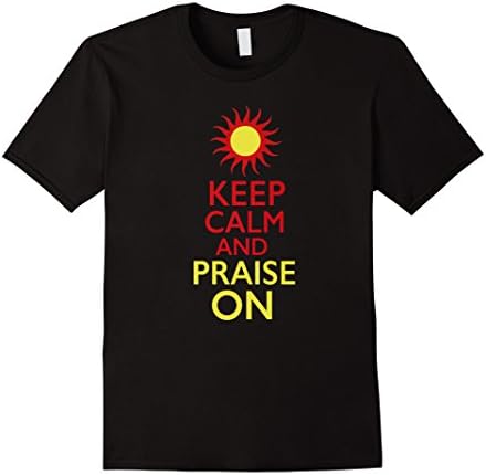 Men's Keep Calm And Praise On T-shirt Large Black