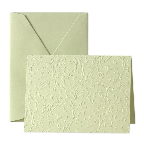 Crane & Co. Blind Embossed Willow Green Notes (CF1161) On Sale