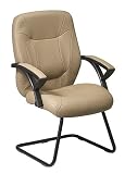 Office Star Deluxe Faux Leather Visitors Chair with Padded Arms, Beige 41hTOK%2BE6hL. SL160 Office Star Deluxe Faux Leather Visitors Chair with Padded Arms, Beige