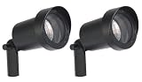Paradise Twin Pack 10 Watt Spot Lights, Cast Aluminium Construction, 10 Watt Halogen Bulb Included, Black #GL22760-2