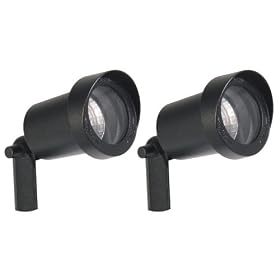 Paradise Twin Pack 10 Watt Spot Lights, Cast Aluminium Construction, 10 Watt Halogen Bulb Included, Black #GL22760-2