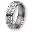 Brushed and Polished Titanium Ring (7.0 mm) With Wood Box - Sizes 7-12.5