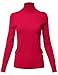 Luna Flower Women's Rib Knit Turtle Neck Long Sleeve Sharkbite Uneven Hem Tops