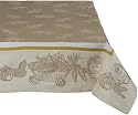Mahogany Harvest 60-Inch by 60-Inch Leaf Square Tablecloth, Cotton Jacquard