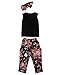 OOOUSE 3pcs Summer Cute Baby Girls Kids Clothes Set Suit Outfits Cute Vest Tops + Floral Print Pants + Headband Age 4-5Y (120)