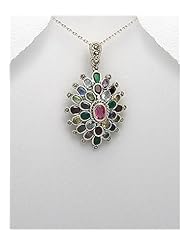 Marcasite Pendant Necklace In 92.5 Sterling Silver