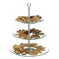 3-st�ckige Etagere aus Glas und Edelstahl - Aufbewahrung f�r Pralinen, Obst, Pl�tzchen, Kekse oder andere Leckereien - Servierschale - Obstschale