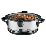 Rival 6 Quart Portable Slow Cooker Stainless Steel