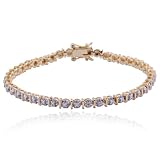 18kpl Genuine Diamond Accent 7.25" Bar Line Bracelet