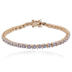 18kpl Genuine Diamond Accent 7.25 Bar Line Bracelet by Aesthetic Jewels
