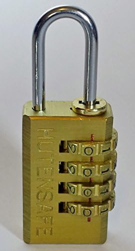 Solid Brass Combination Padlock - 4 Numbered Dials, 10 Digits - Set Your Own Resettable Code - Heavy Duty - Weather Resistant - Hardened Steel Shackle - Indoor and Outdoor Security - Suitcase, Luggage, Toolbox, Locker, Cabinet, Gate, Letterbox Lock
