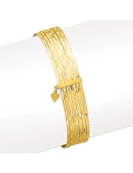 14k Gold 10.5mm Diamond-cut Semanario Slip-on Bangle Bracelet
