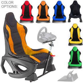 Precise Racing Chair - Orange (AK-200 Rocker Video Game Seat & Racing Wheel Mounting Set)