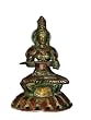 Goddess Parvati Uma Hindu Mother Goddess Seated Murti Brass Statue India 8"