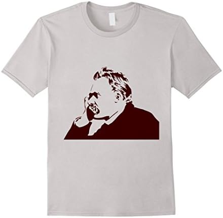 Men's Nietzsche stencil T-Shirt Medium Silver