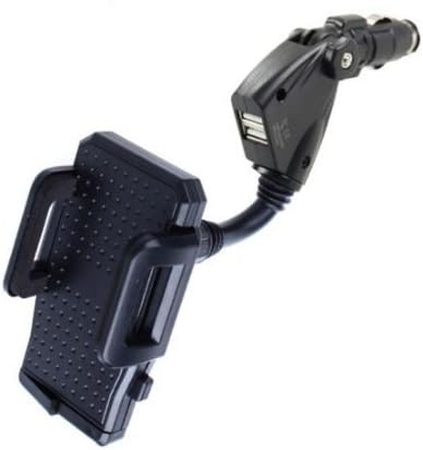 USB Ports Car Charger Mount, 360° Rotating Adjustable Car Mount Stand Holder for Iphone 6 5s 5c 5 4s 4 Samsung Galaxy Note 3 2 S4 SIV I9500 S3 Siii I9300 S2 SII 9100 Sony Xperia Z HTC One M7 Nokia Lumia Lg Nexus Cell Phones Smartphones