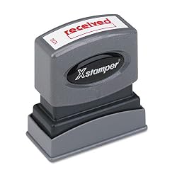 Xstamper One-Color Title Message Stamp, Received, Pre-Inked/Re-Inkable, Red (1223)