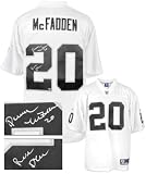 Darren McFadden Autographed/Hand Signed Oakland Raiders White Reebok Premier EQT Jersey Run DMC- McF