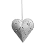 Distressed White Hanging Heart Tealight Holder