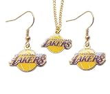 Los Angeles Lakers Necklace and Dangle Earring Charm Set NFL