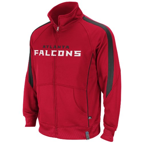 NFL Men's Atlanta Falcons Tailgate Time Track Adult Long Sleeve Full Zip Track Jacket (Bright Cardinal/Black, Small)