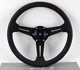 Nardi Steering Wheel - Classic - 330mm (12.99 inches) - Black Perforated Leather with Red Stitching and Black Spokes Part # 6062.33.2092