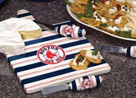 Boston RED SOX MLB CHEESE BOARD & Utensil SET New Kitchen Gift by Memory Company