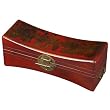 Handmade Red Leather Painted "Chinese Marketplace" Jewelry Box