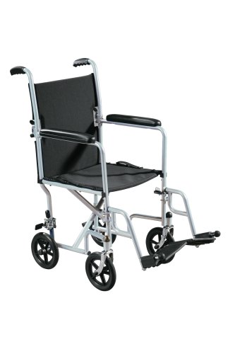 Drive Medical Economy Transport Chair, 19 Inch, Silver