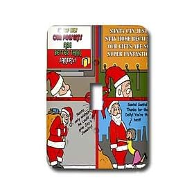 Rich Diesslins Funny Christmas Cartoons - Santa Tries to Compete with Company Christmas Commercials - Light Switch Covers - single toggle switch