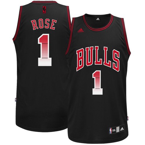 NBA Men's Chicago Bulls Derrick Rose Vibe Fashion Swingman Jersey (Black/Red, XX-Large)