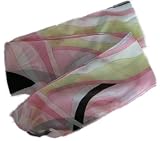 Sash Belt / Hair tie / Scarf Pink, Yellow, Black & White Retro Print