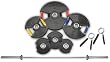 Hampton Fusion 300 lb Urethane Coated Rotational Grip Olympic Plate Set
