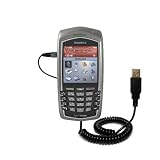 Coiled Power Hot Sync and Charge USB Data Cable w/ Tip Exchange for the Blackberry 7130e - Gomadic Brand