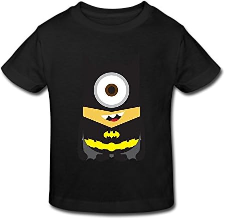 Toddler Kids Minions Batman Little Boy's Girl's T-Shirt Black Age 5-6 Toddler