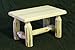 Log Furniture - Footstool-Varnished - Free Shipping 48 States