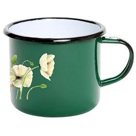 Enamel Mug,Non Toxic,Camping, Travel ,Green,9cm,0.4L