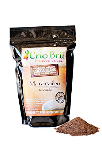 Crio Bru - Maracaibo (12 Ounce) All Natural Roasted and Ground Cacao Beans; Brewed Cocoa That Brews Like Coffee.