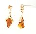 Cognac CZ Sterling Silver Vermeil Dangle Earrings
