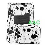 A Set of 4 Universal Fit Animal Print Carpet Floor Mats for Cars Truck - Cow by Unknown