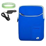 New Dark Blue Amazon Kindle DX 3 Pocket Vertical Carrying Sleeve + Rapid Kindle DX Car Charger + Vangoddy tm, Live*Laugh*Love wrist band!!!(Kindle DX Not Included)