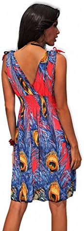 Xueyi Women's Spring Summer Bold Printed Dresses Flower14 (Medium, Npurple)