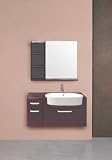Bathroom Hanging Vanity Right Side Drop In Sink & Mirror