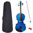 Barcelona Entry Series Full-Size Violin with Case, Rosin, Bow, and Strings - Blue Metallic