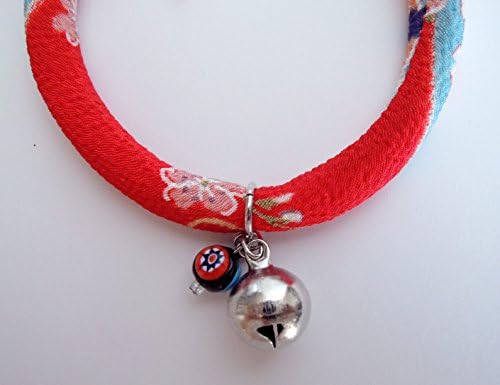 Khusus zakka Chirimen Cat Collar tombo dama with adjustable for Cat M size
