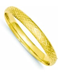 Genuine 14K Yellow Gold 5/16 Diamond-Cut Fancy Hinged Bangle Bracelet 8 Grams Of Gold 100% Satisfaction Guaranteed.