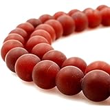 BRCbeads Gorgeous Natural Matte Red Carnelian Gemstone Round Loose Beads 8mm Approxi 15.5 inch 45pcs 1 Strand per Bag for Jewelry Making