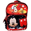 Mickey Mouse and Friends Large Backpack - Full Size Mickey Backpack ( Red / Black )