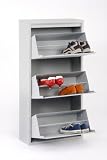 Jan Kurtz 497615 Schuhschrank Big Shoe 3 alu matt struktur mit 3 Klappen 105 x 52 x 22 f&uuml;r ca. 12 Paar Schuhe